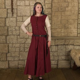 Mittelalterliches Kleid Elodie, rot / creme - Celtic Webmerchant