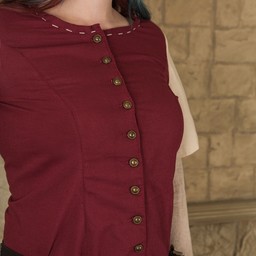 vestido medieval Elodie, rojo / crema - Celtic Webmerchant
