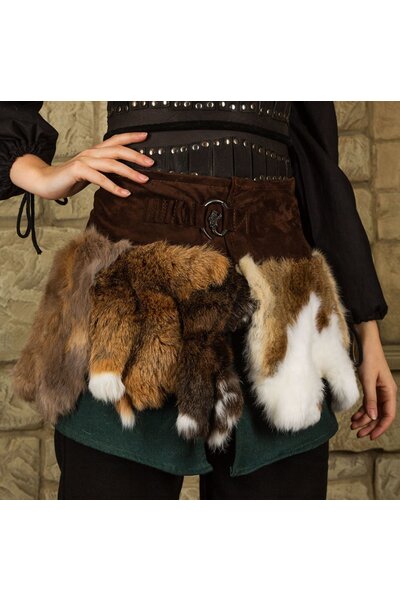 Karya fur skirt with dragon, brown - Celtic Webmerchant