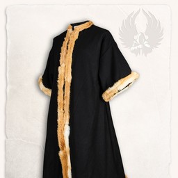 Viking kaftan z futrem, czarny - Celtic Webmerchant