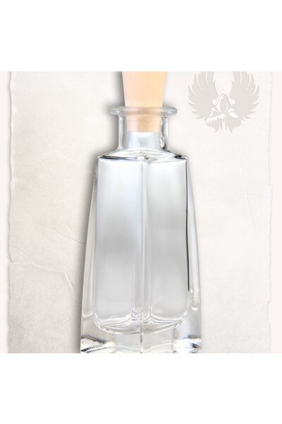 Glass bottle square 100 ml with cork - Celtic Webmerchant