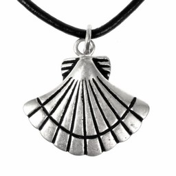 Średniowieczny amulet muszla św Jakuba, posrebrzany brąz - Celtic Webmerchant