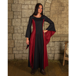 Mittelalterliches Kleid Stella, schwarz-rot - Celtic Webmerchant