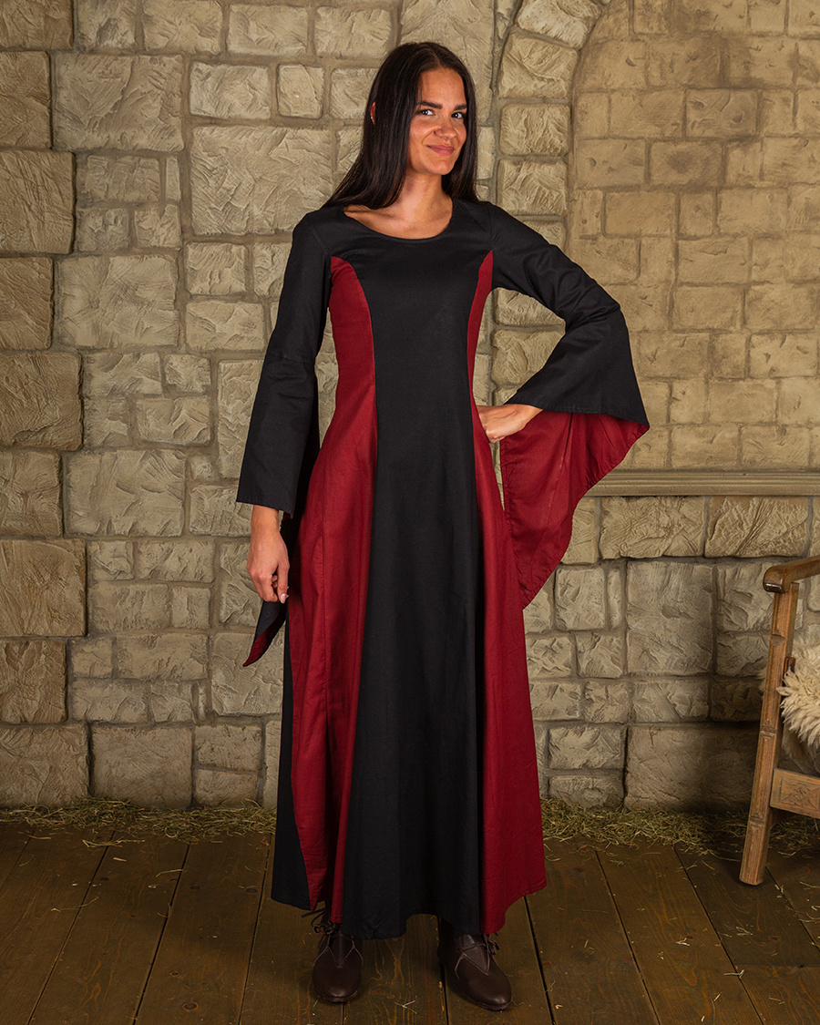 Medieval dress Stella, black-red - CelticWebMerchant.com