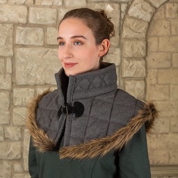 Gambeson collar Nimue wool grey - Celtic Webmerchant