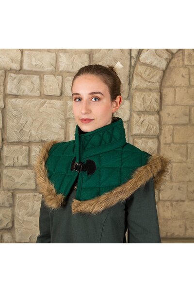 Gambeson Kragen Nimue Wolle grün - Celtic Webmerchant