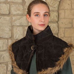 Gambeson collar Nimue suede leather black - Celtic Webmerchant