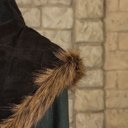 Gambeson collare Nimue camoscio nero in pelle - Celtic Webmerchant