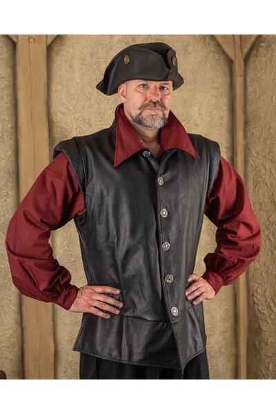 Leren doublet Tilly, zwart - Celtic Webmerchant