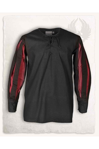Landsknecht hemd Tom, Zwart/Rood - Celtic Webmerchant