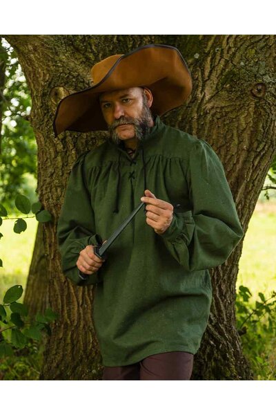 Camisa medieval Ansgar, verde - Celtic Webmerchant