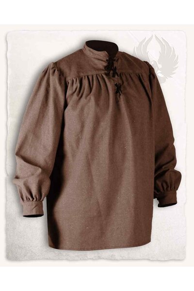 Camisa medieval Ansgar, marrón - Celtic Webmerchant
