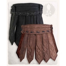 Leather gambeson skirt Tenebra, brown - Celtic Webmerchant