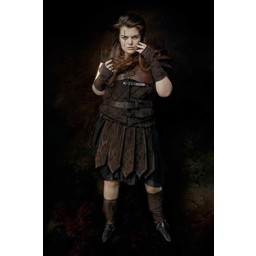 Skórzana spódnica gambeson Tenebra, brązowa - Celtic Webmerchant