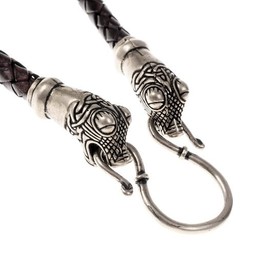 Collier en cuir viking OSEBERG, marron - Celtic Webmerchant