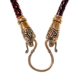 Leather viking necklace Oseberg, brown - Celtic Webmerchant