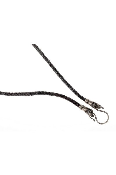 Leather viking necklace Oseberg, black - Celtic Webmerchant