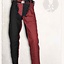 Mi-parti pants Gustav, Black/Red - Celtic Webmerchant