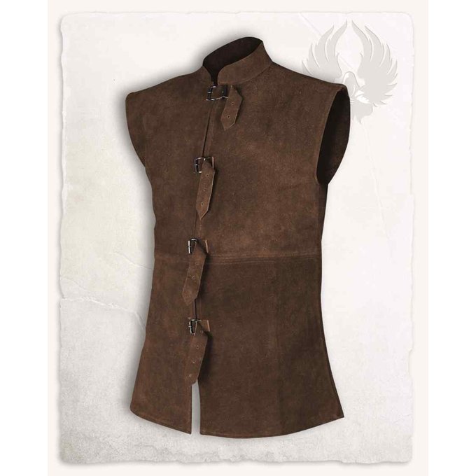 Leather vest Orthello, brown