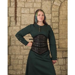 Evandra Leather Corset, Black - Celtic Webmerchant