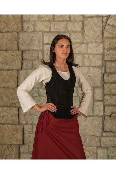 Corsage en cuir Lisa, noir - Celtic Webmerchant