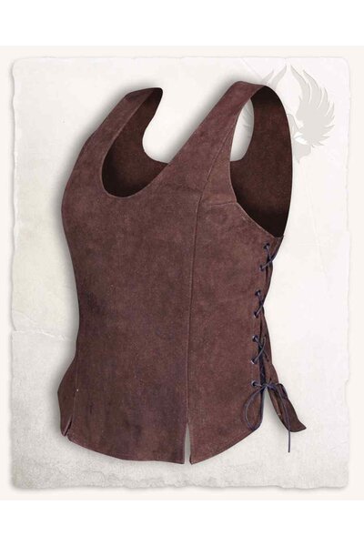 Lisa Leren Korset Top, bruin - Celtic Webmerchant