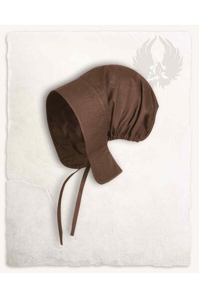 Medeltida huva Greta, brun - Celtic Webmerchant