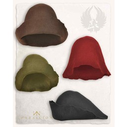Sombrero de fieltro medieval Bruno, rojo - Celtic Webmerchant