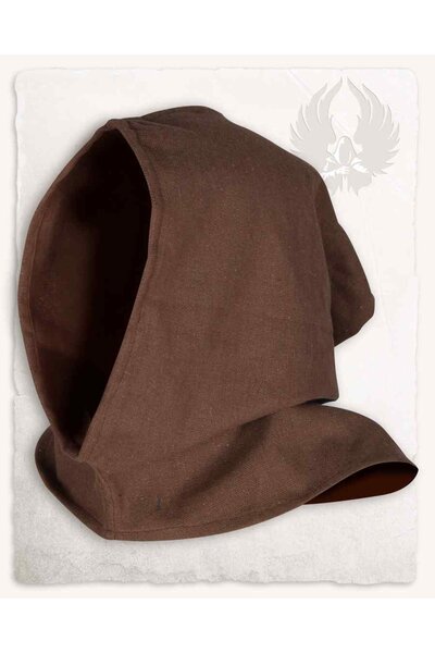 Brun middelalderlig hætte, bomuld - Celtic Webmerchant