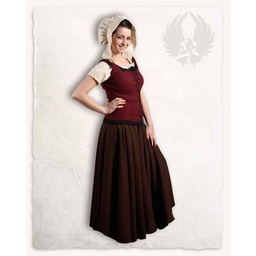 Bodice Ursula, burgundy, wool - Celtic Webmerchant