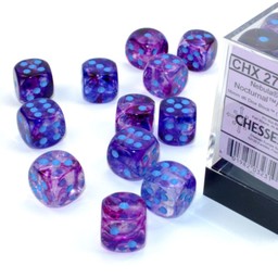 Set of 12 D6 dice, Nebula, nocturnal / blue, Luminary - Celtic Webmerchant