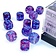 Chessex Set of 12 D6 dice, Nebula, nocturnal / blue, Luminary - Celtic Webmerchant