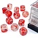 Chessex Set of 12 D6 dice, Nebula, red / silver, Luminary - Celtic Webmerchant