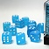 Chessex Set von 12 D6 Würfel, gefrostet, karibisch blau / weiß - Celtic Webmerchant