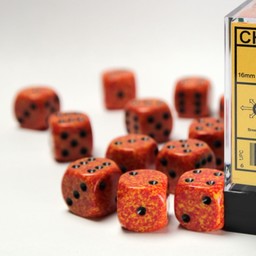 Juego de 12 dados D6, Moteado, Fuego - Celtic Webmerchant