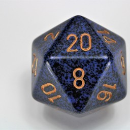 D20 dés, moucheté, cobalt doré, 34 mm - Celtic Webmerchant