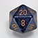 Chessex D20 dés, moucheté, cobalt doré, 34 mm - Celtic Webmerchant