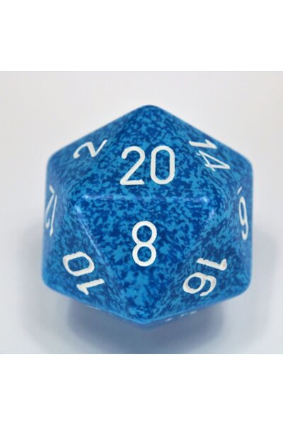 D20 dobbelsteen, Speckled, Water, 34 mm - Celtic Webmerchant