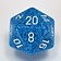 Chessex D20 dice, Speckled, Water, 34 mm - Celtic Webmerchant