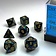 Chessex Polyhedral 7 dice set, Lustrous, shadow / gold - Celtic Webmerchant