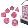 Chessex Polyhedral 7 Dice Set, Borealis, Pink / Silver, Luminary - Celtic Webmerchant