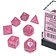 Chessex Polyhedral 7 terninger sæt, borealis, lyserød / sølv, luminær - Celtic Webmerchant