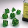 Chessex 7 dobbelstenen, Polyhedral, Borealis, esdoorn groen / geel - Celtic Webmerchant