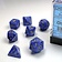 Chessex 7 dobbelstenen, Polyhedral, Vortex, blauw / goud - Celtic Webmerchant