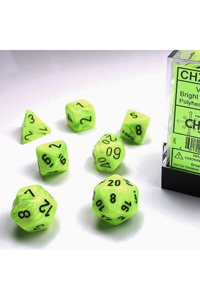 Polihedral 7 Zestaw kości, wir, jasnozielony / czarny - Celtic Webmerchant