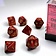 Chessex Polyhedral 7 dice set, Scarab, Scarlet / gold - Celtic Webmerchant