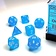Chessex Polyhedral 7 dice set, Frosted, Caribbean blue / white - Celtic Webmerchant