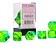 Chessex Polyhedral 7 dice set, Gemini, Translucent Green-Teal/yellow - Celtic Webmerchant