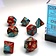 Chessex Polyhedral 7 dice set, Gemini, red-teal / gold - Celtic Webmerchant