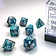 Chessex Polyedrische 7 Würfelset, Gemini, Stahl-Teal / Weiß - Celtic Webmerchant